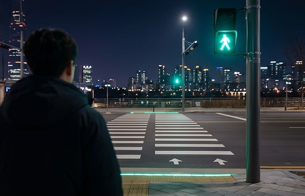 성풍솔레드 LED 바닥형 보행신호등스몸비 시대 보행자 안전의 혁신